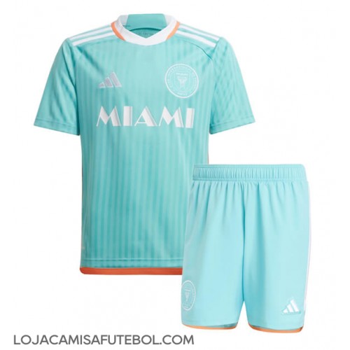 Camisa de Futebol Inter Miami Equipamento Alternativo Infantil 2024-25 Manga Curta (+ Calças curtas)